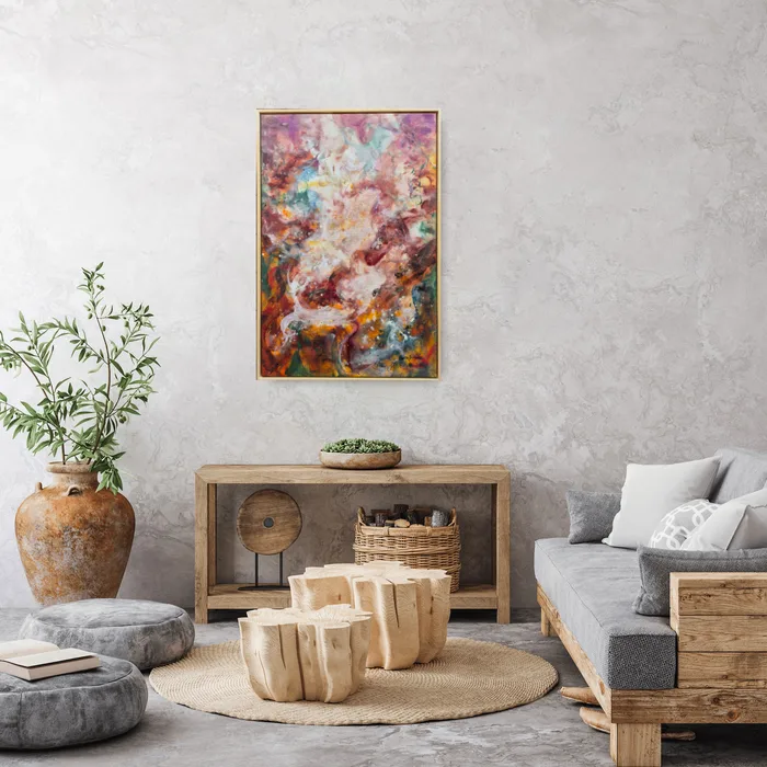 Patience of the Mother Earth – gold and brown abstract artwork
