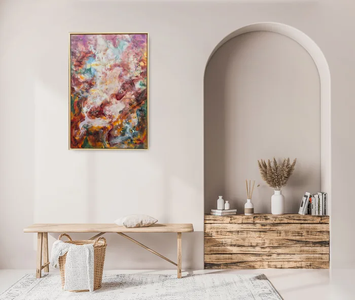 Patience of the Mother Earth – gold and brown abstract artwork