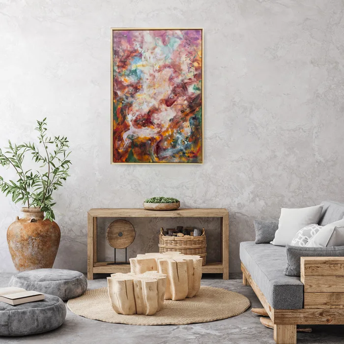 Patience of the Mother Earth – gold and brown abstract artwork