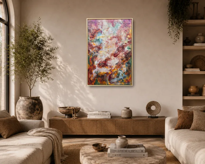 Patience of the Mother Earth – gold and brown abstract artwork