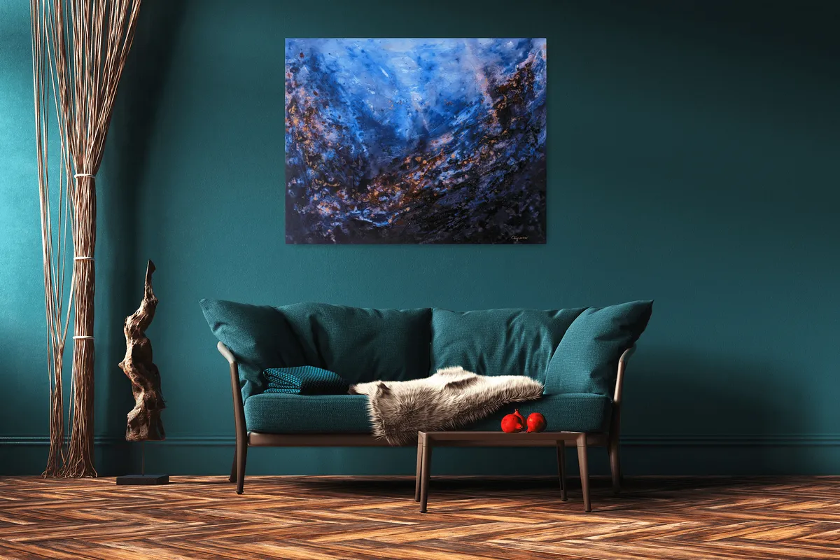 Feel your inner strength – modern mixed media abstract artwork, 100x80cm