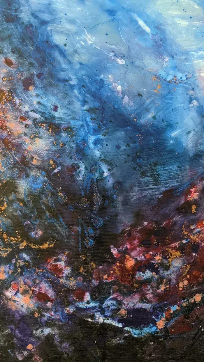 abstract acrylic artwork 80x100 on canvas