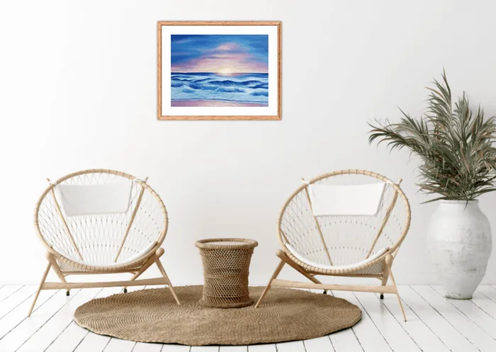 sunset oil painting on canvas