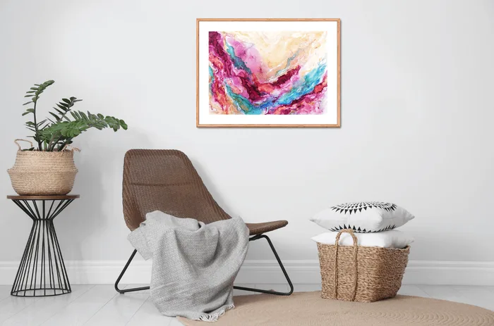 Romantic fantasy - abstract painting on paper