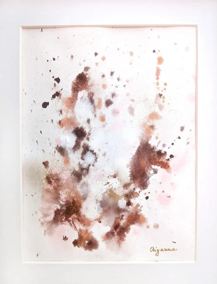 Sharing moments together - abstract painting on paper