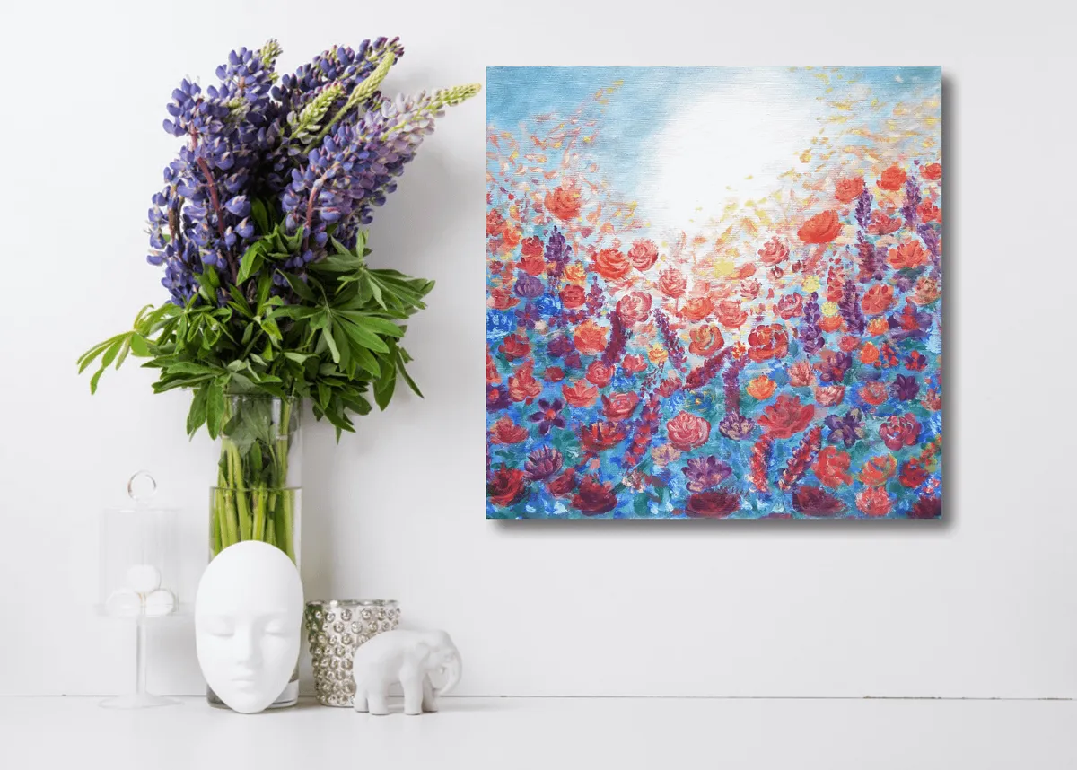 Shine your light through – floral oil painting