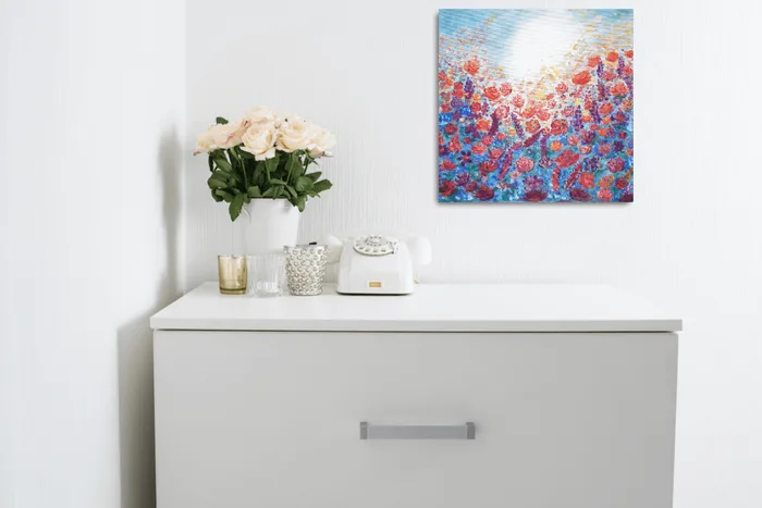 floral oil painting home decor