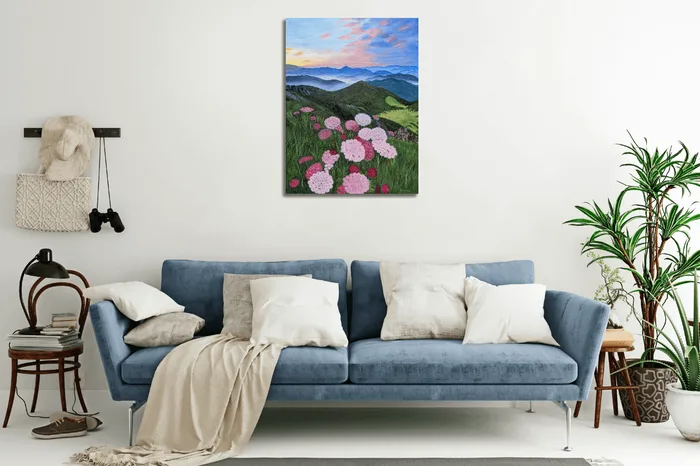 Slovenské hory - krajinomalba, 60 x 80 cm