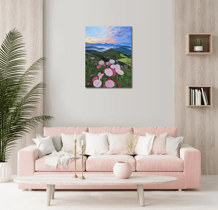 original painting landscape art slovak mountains