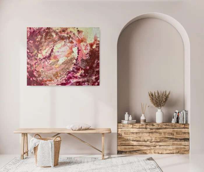 Soft womb – abstract painting on canvas, 100x80cm