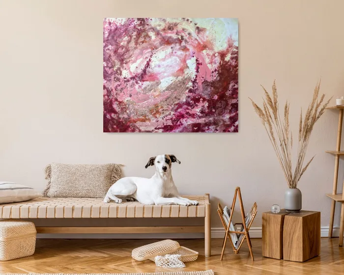 Soft womb - modern abstract painting on canvas, 100cm