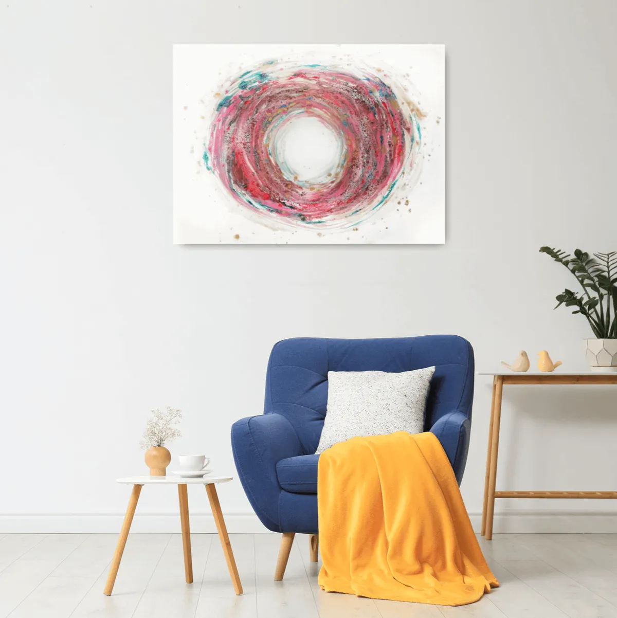 Ve víru léta - abstraktní malba na plátně, 60x80cm.