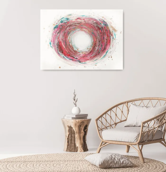 Ve víru léta - abstraktní malba na plátně, 60x80cm.
