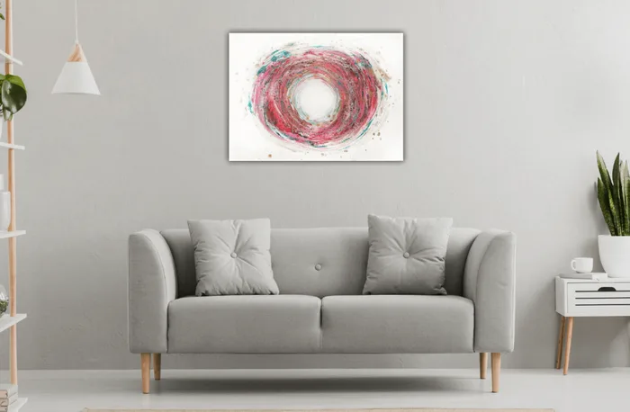 Summer swirl - abstract mixed media painting