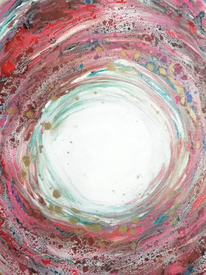 Ve víru léta - abstraktní malba na plátně, 60x80cm.