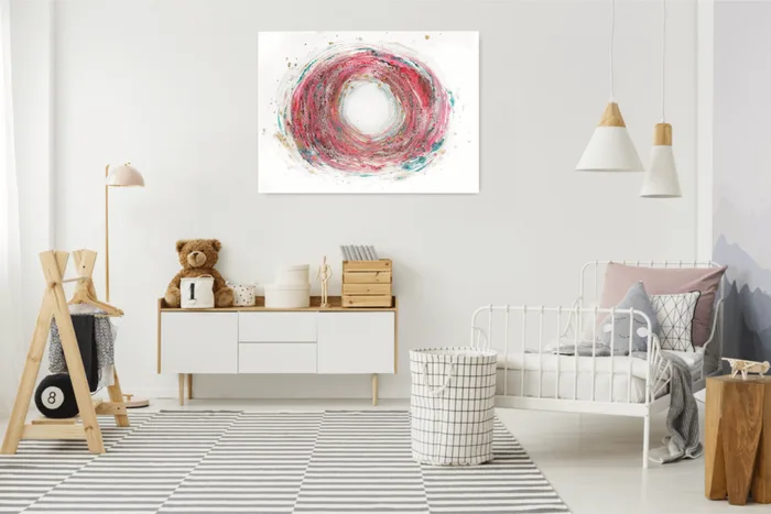 Summer swirl - abstract mixed media painting