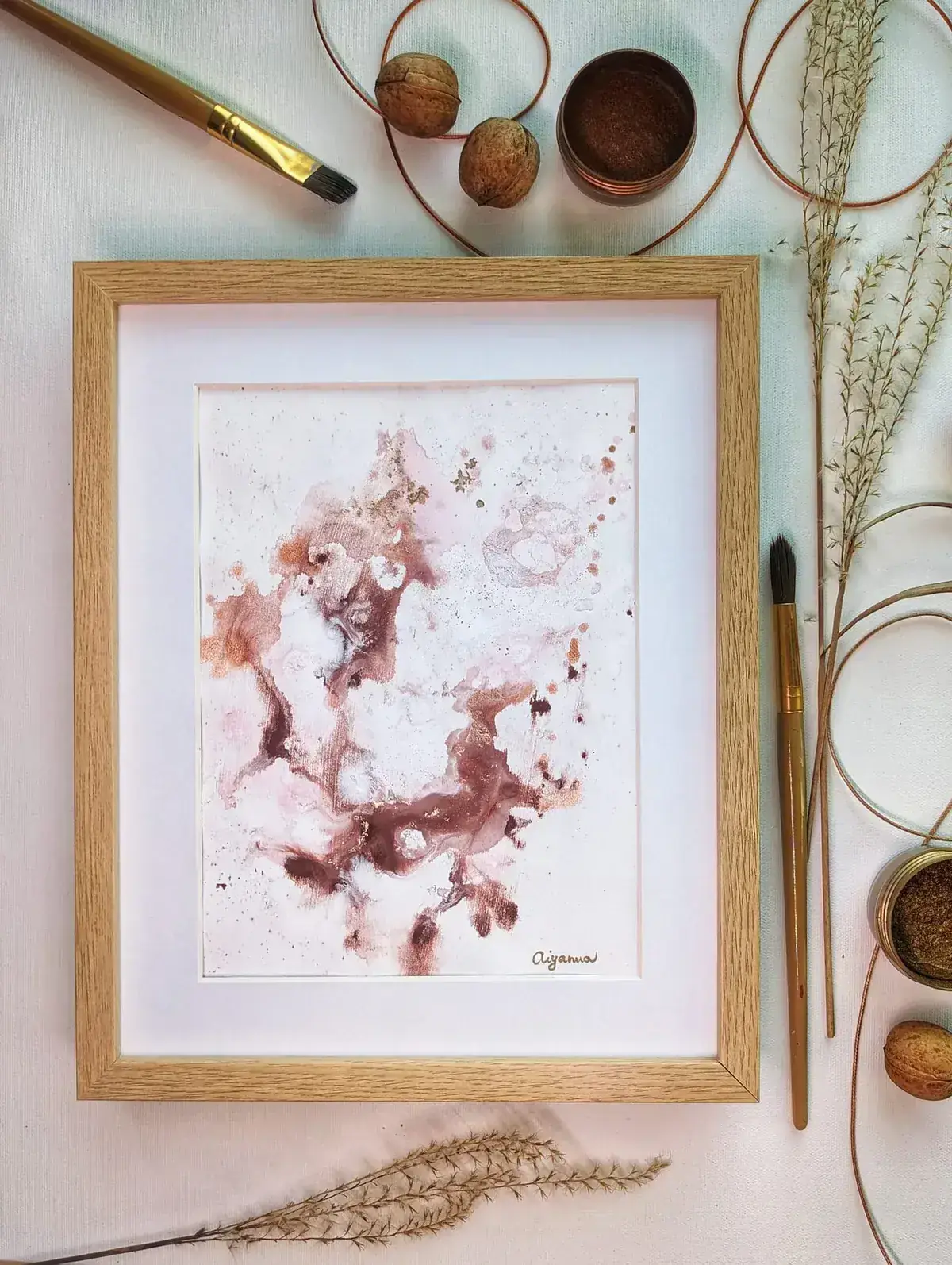 Sweet embrace – abstract painting on paper