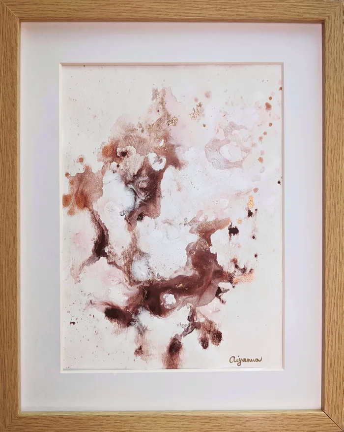 Sweet embrace – abstract painting on paper Anna Jankovic