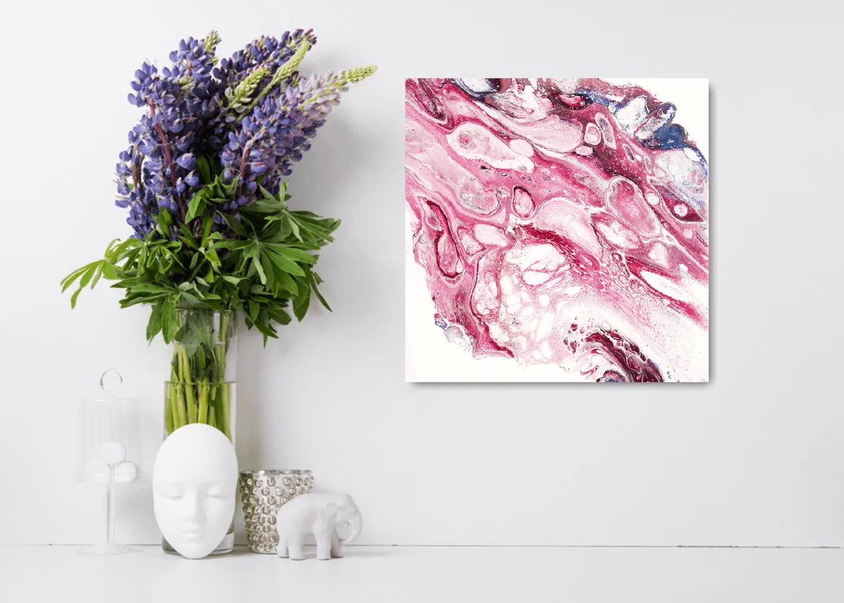 Abstract fluid artwork – Sweet love, 30x30cm
