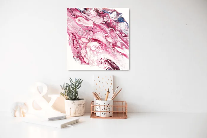 Abstract fluid artwork – Sweet love, 30x30cm