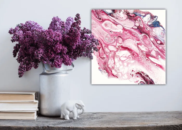 Abstract fluid artwork – Sweet love, 30x30cm