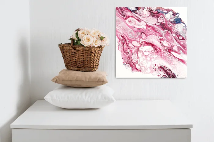 Abstract fluid artwork – Sweet love, 30x30cm