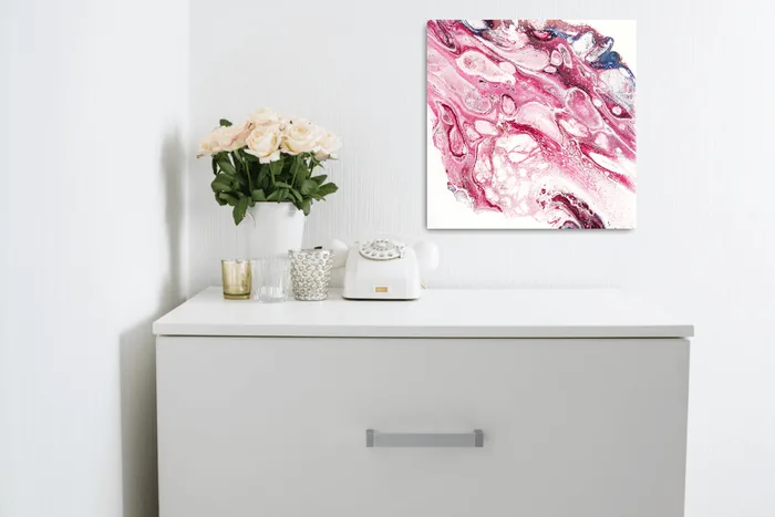 Abstract fluid artwork – Sweet love, 30x30cm
