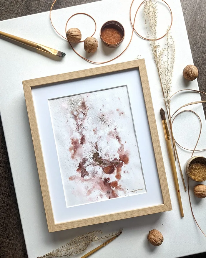 gold and brown abstract painting