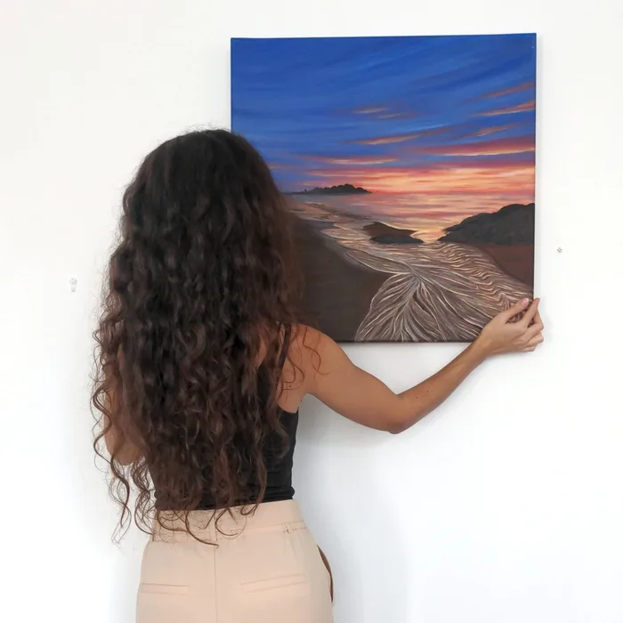 Sweet sunset at sea - sunset beach painting