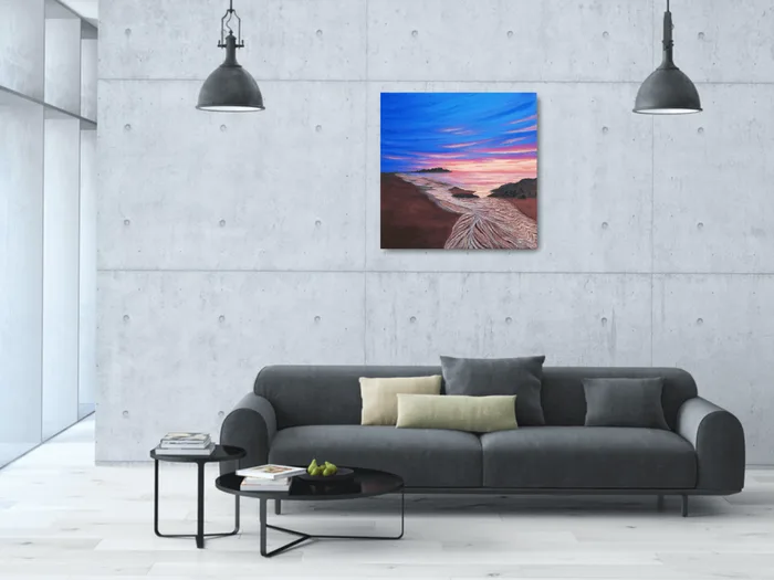 sunset oil painting