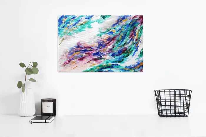 Original abstract mixed media painting wall art hand painted