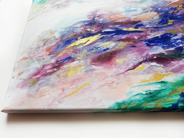 colourful abstract painting on canvas detail