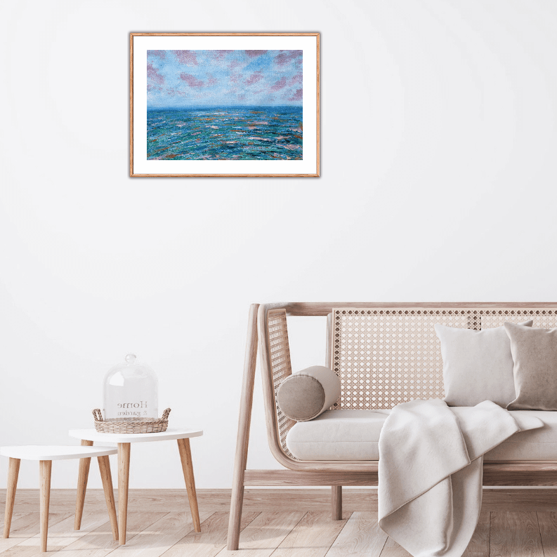 On a wave of hope - sunset oil painting - Image 8