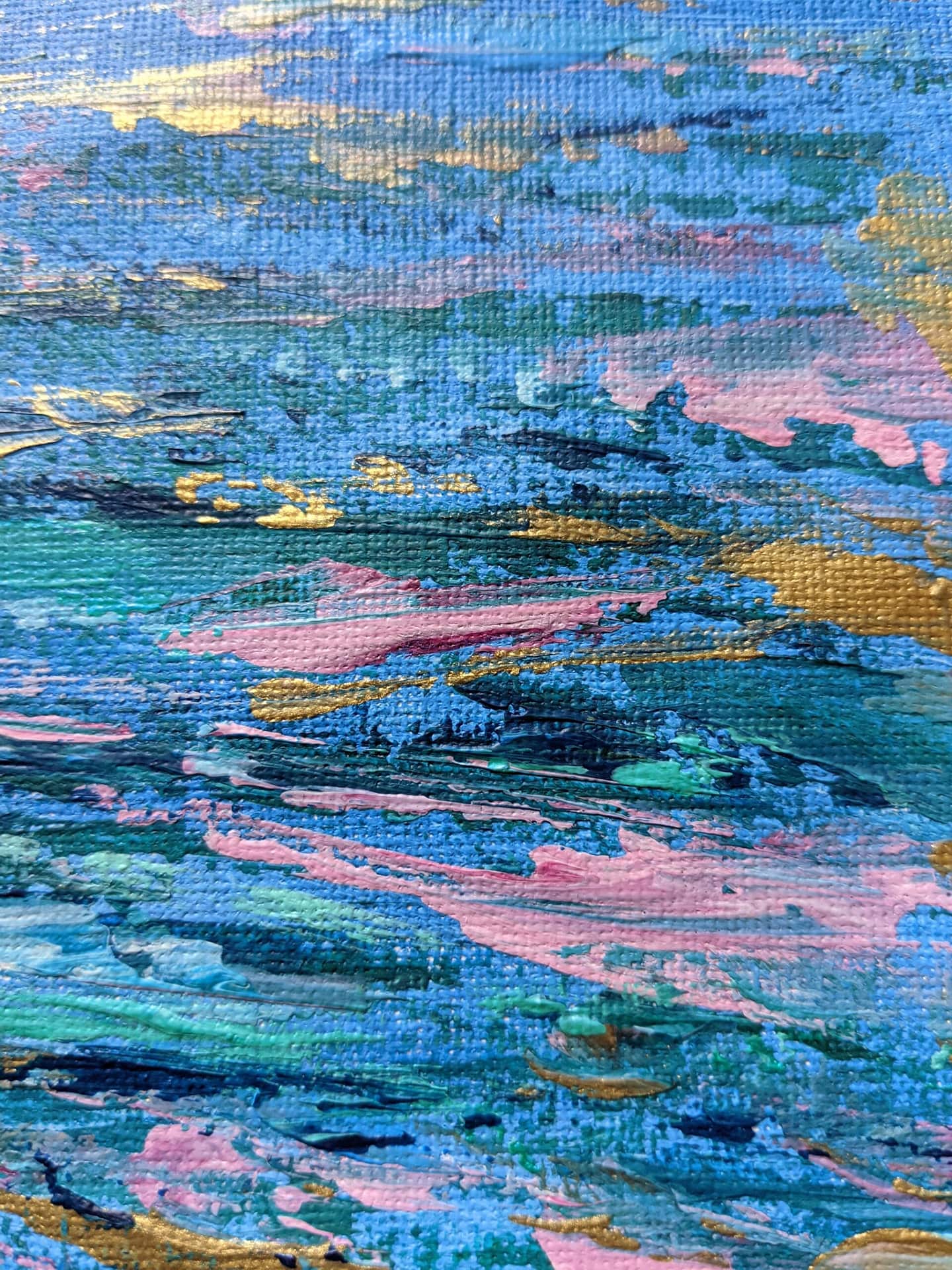 original sea waves sunset painting
