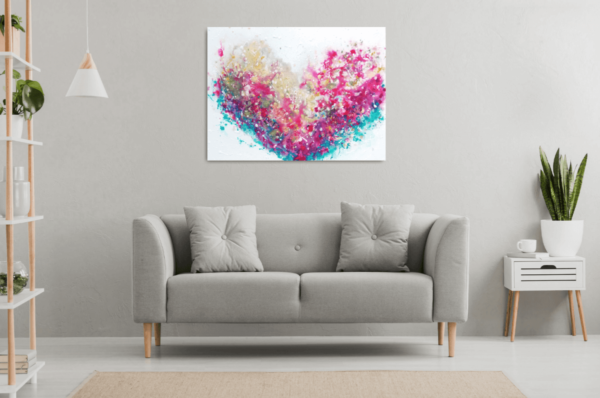 heart abstract colourful painting