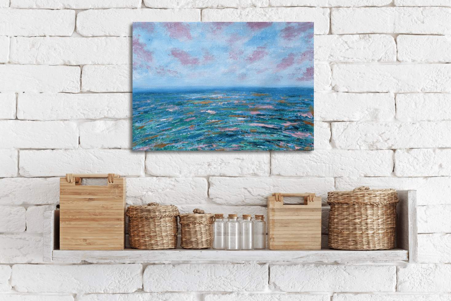 modrý obraz moře vlny obloha