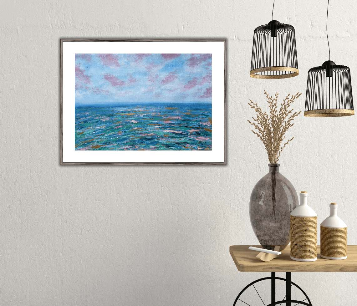 hand painted sea painting on canvas