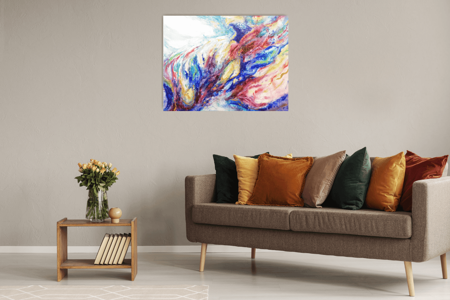modern abstract fluid acrylics painting