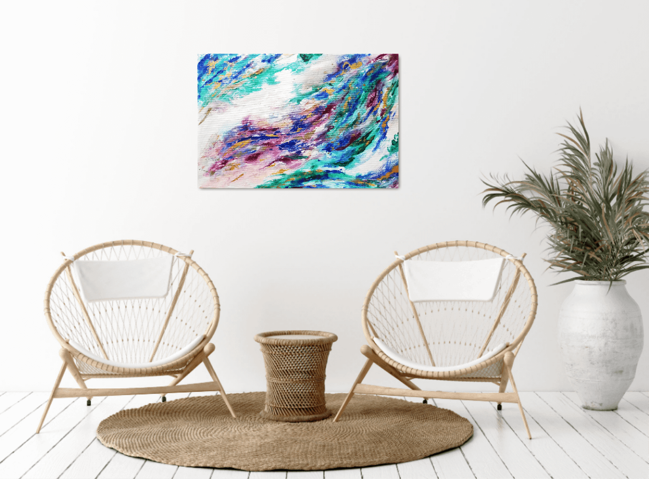 Untamed - Purple and green abstract painting