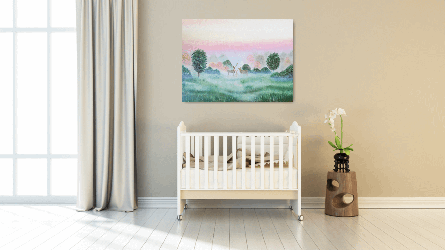 jelene krajinomalba obraz na zeď