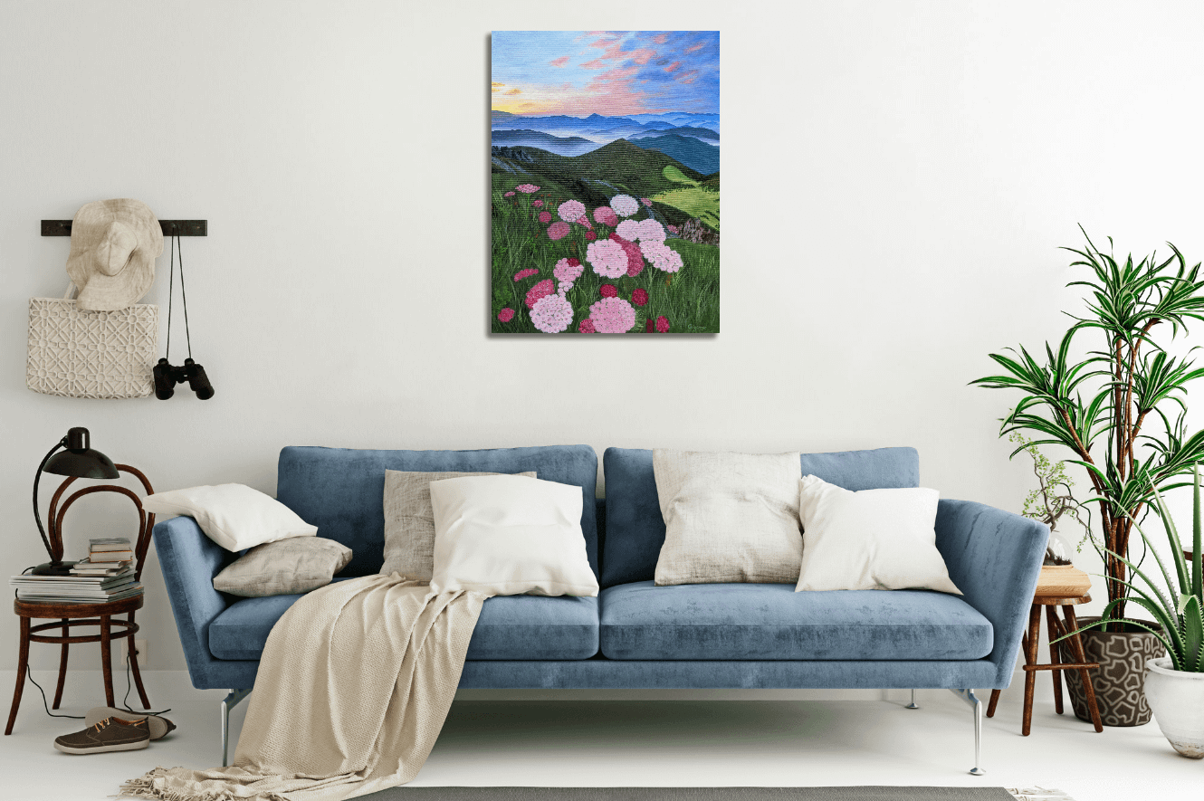 Olejomalba ručně malovaný obraz krajiny na plátně - Slovenské hory