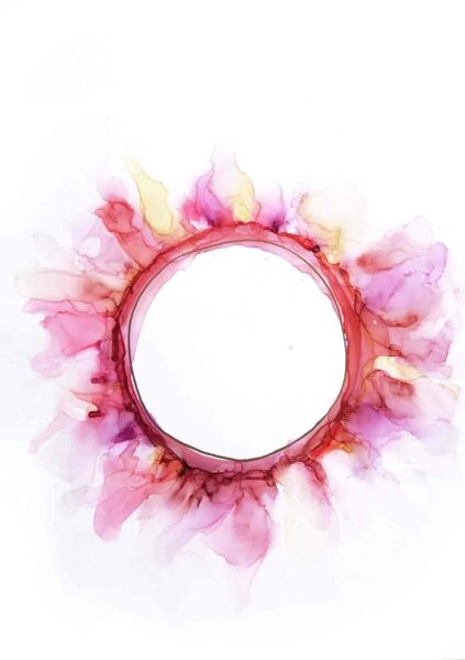 original alcohol ink painting on yupo paper