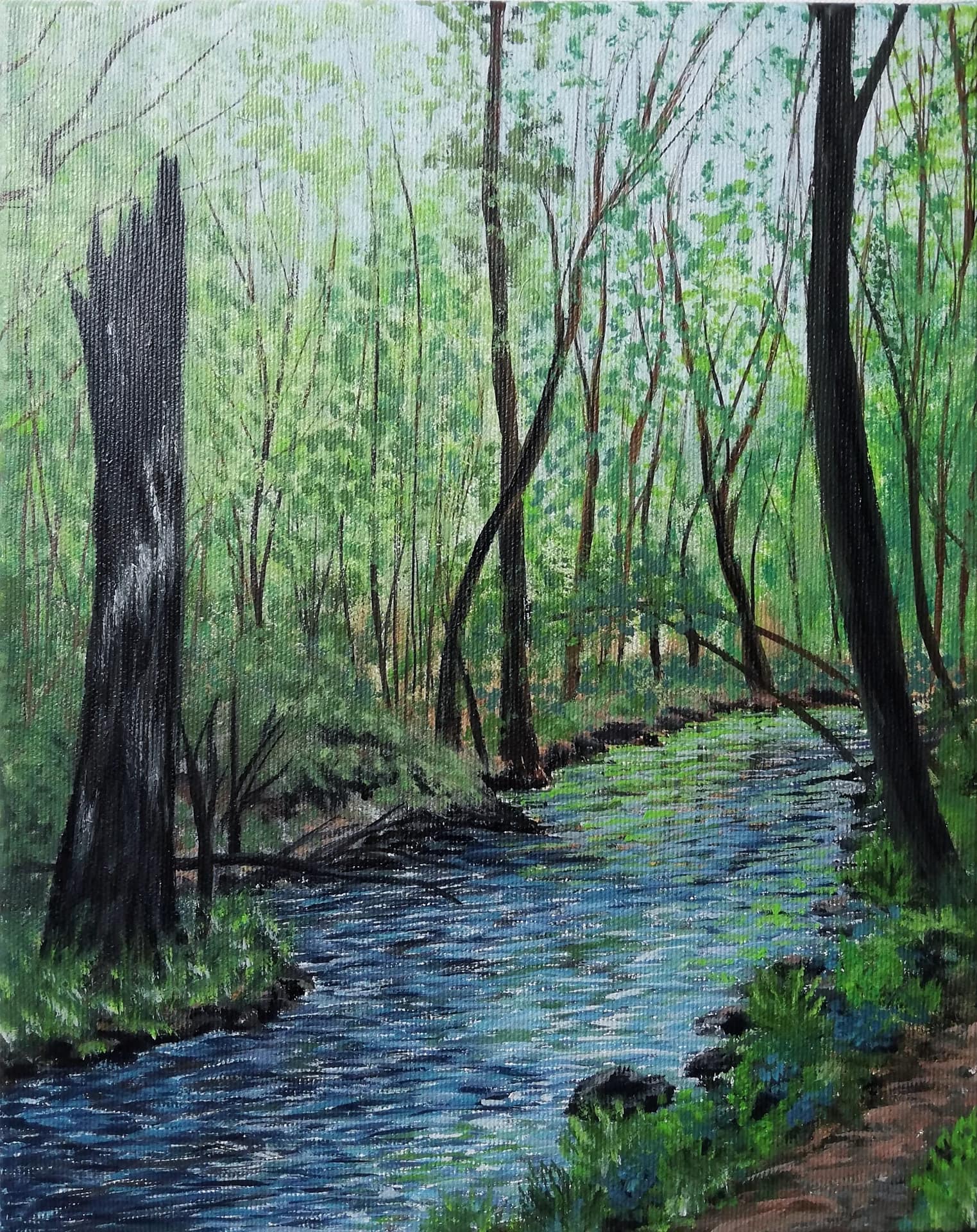 original forest stream river paintings