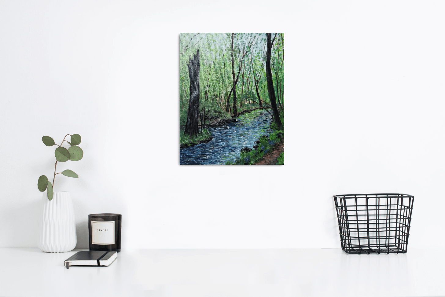 obraz na stěnu les potok