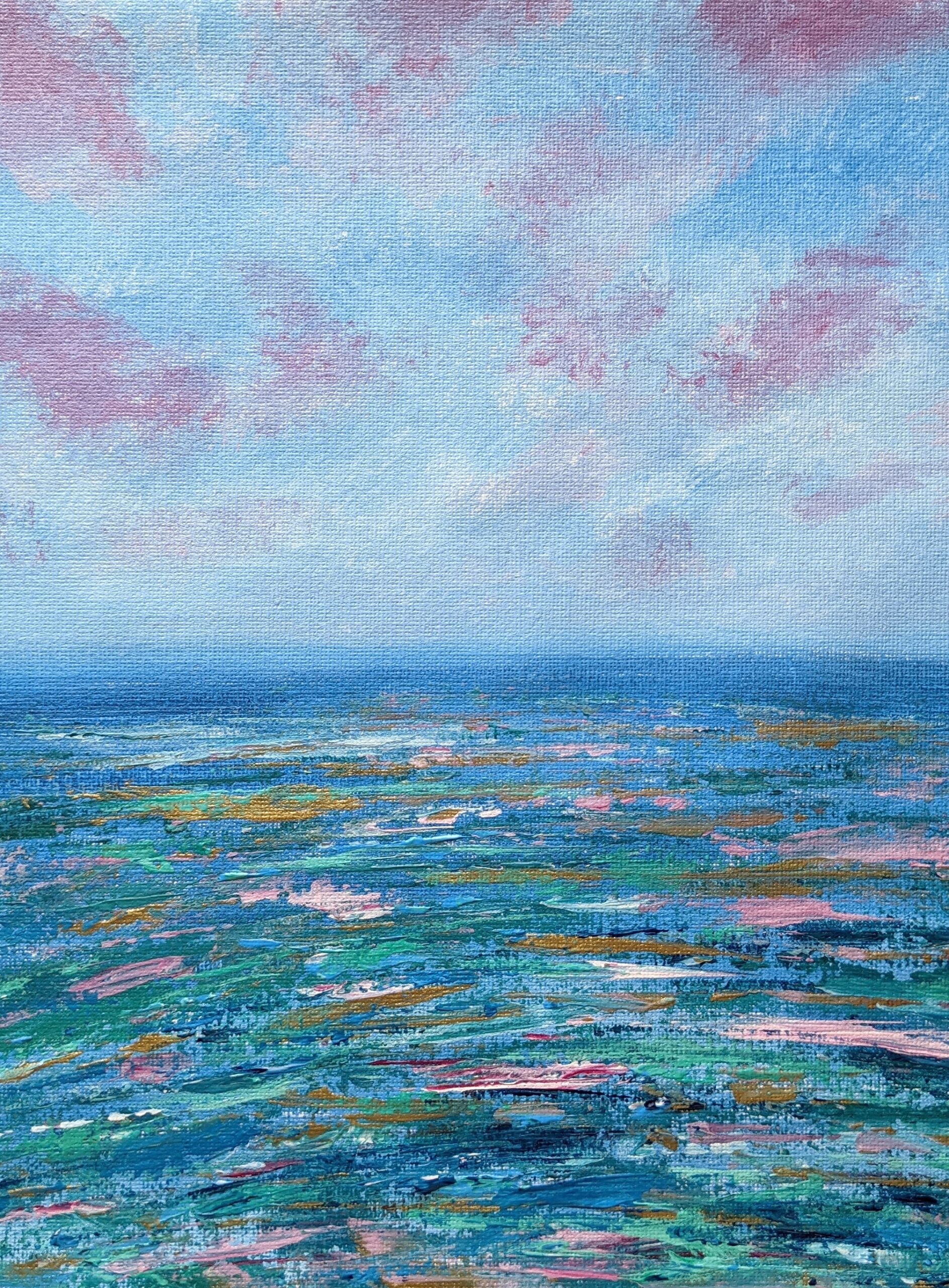 ručně malovaný obraz moře vlny