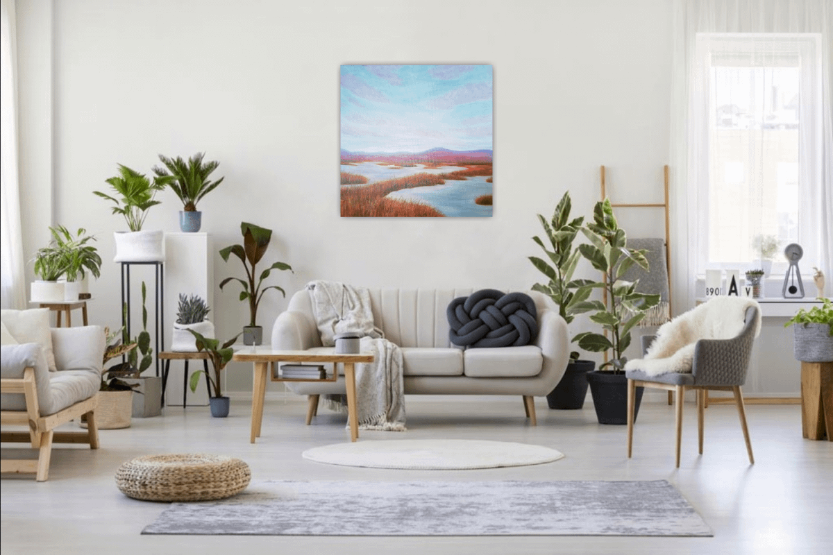 Space for intuition - abstract landscape marsh painting - Image 7