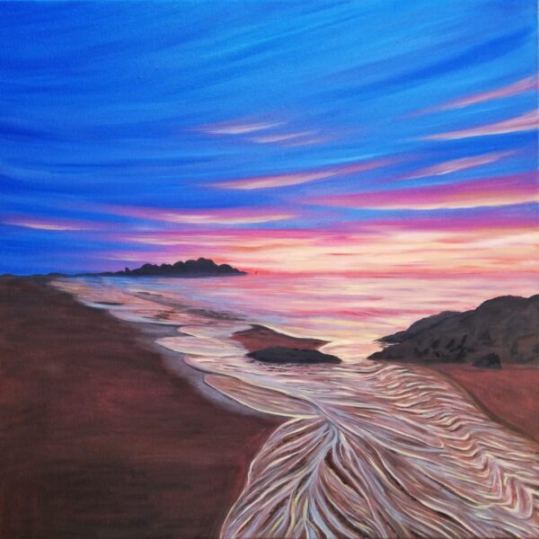 oil artwork on canvas beach