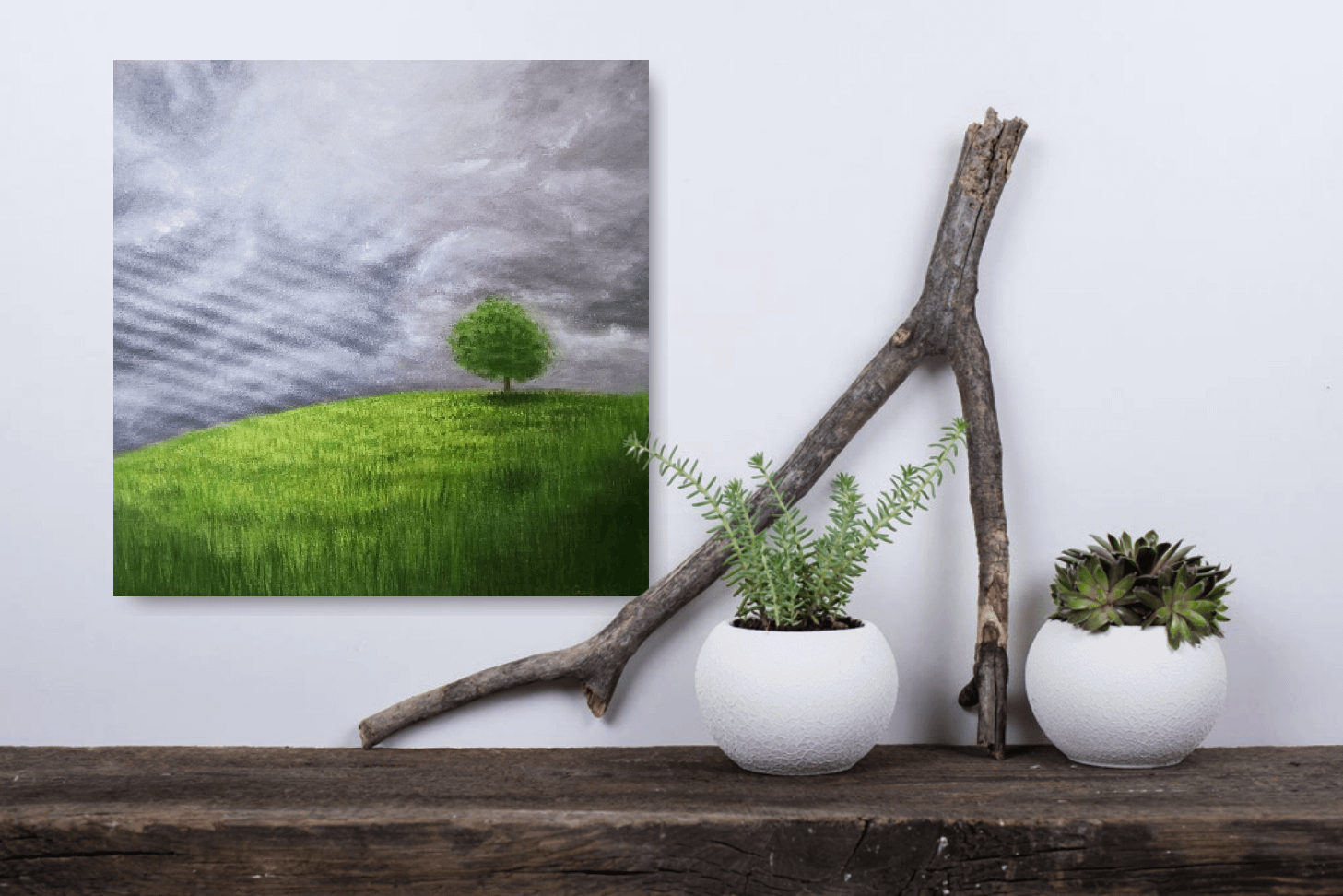 green tree nature painting original
