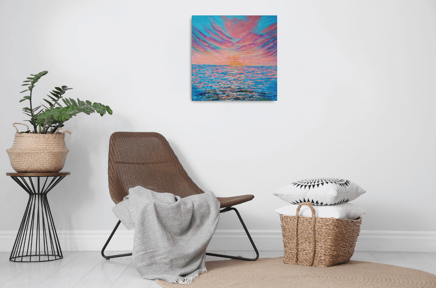 originální ručně malovaný obraz moře