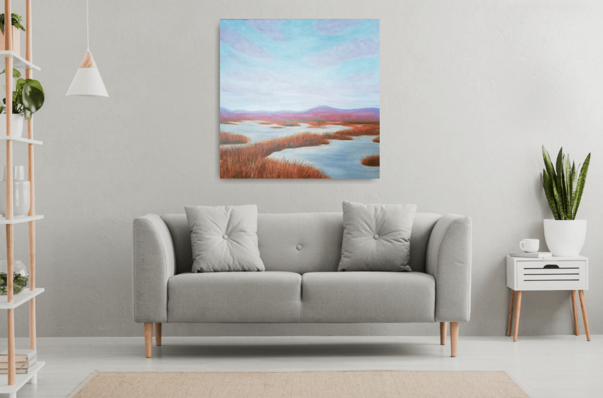Space for intuition - abstract landscape marsh painting